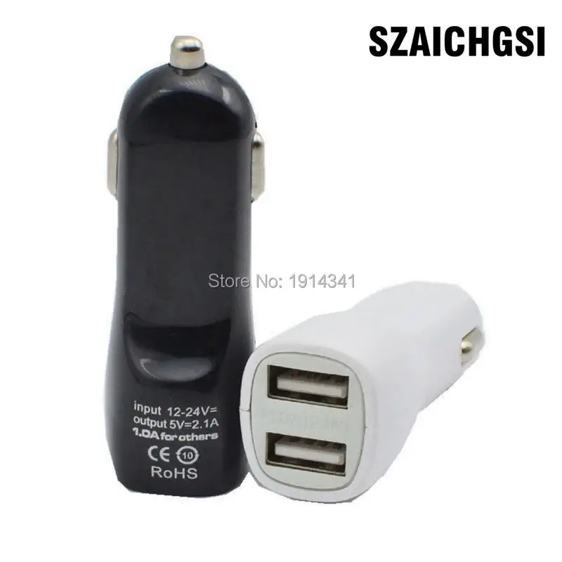 SZAICHGSI автомобильное зарядное устройство с двумя usb портами 2 1 А порта USB