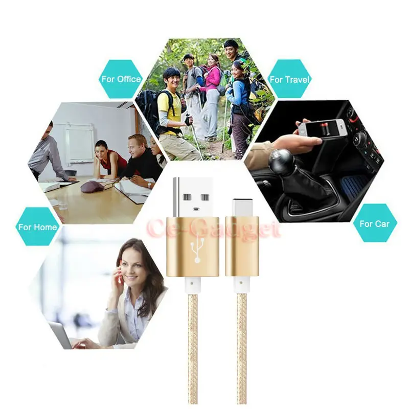 Aluminum Nylon USB Type C Data Sync &amp Fast Charing Cable for Huawei P30/Xiaomi Mi 6X 5X/Oneplus 8 7 6T/Nexus 6P 5X/Meizu Pro 6 |