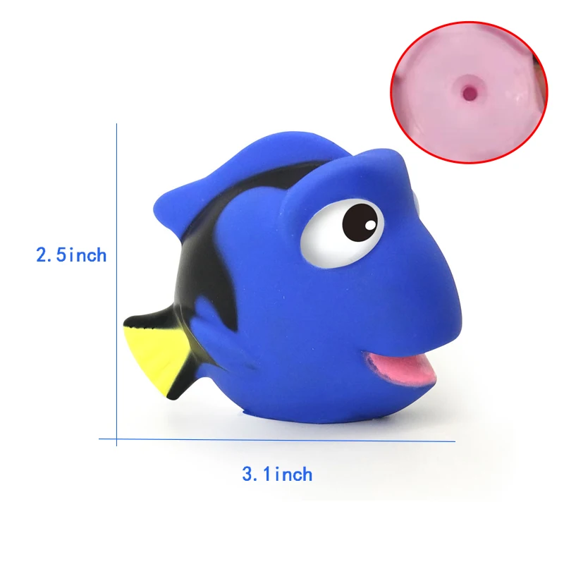 Blue Fish No BB Милые животные Детские Игрушки для ванны для детей ПВХ поплавок сжимающий звук балуясь игрушки дети кошка рыба ванная комната щепотку спрей игрушка - Цвет: Blue Fish No BB