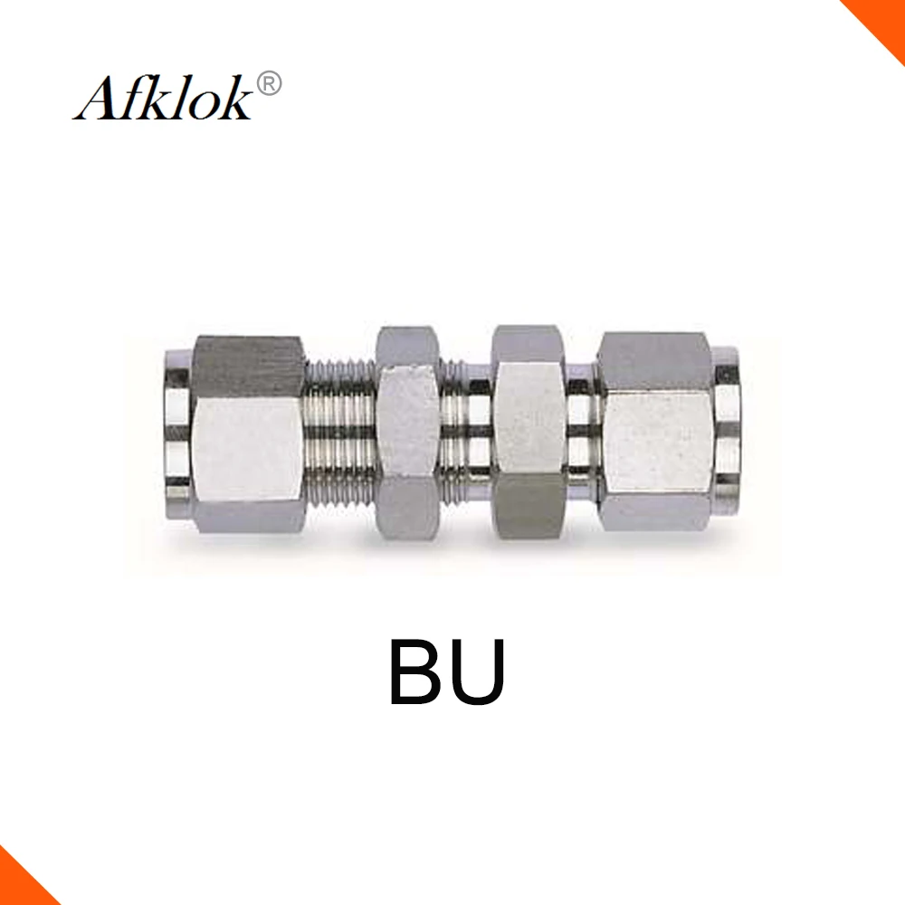 

Bulkhead Double Ferrule 1/4" 5/16" 3/8"Compression Pipe Fittings