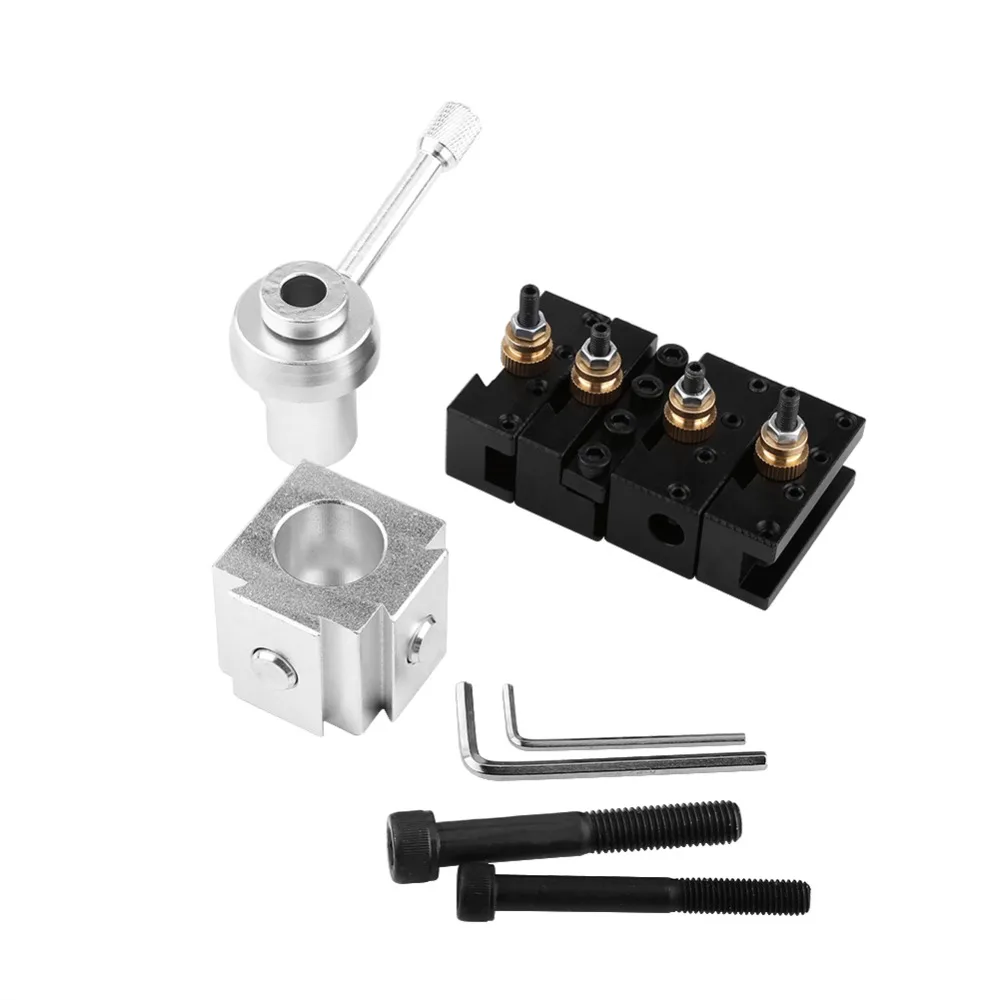 

Aluminum Alloy Quick Change Mini High Precisio Lathe Tool Post with Holders Screw Kit