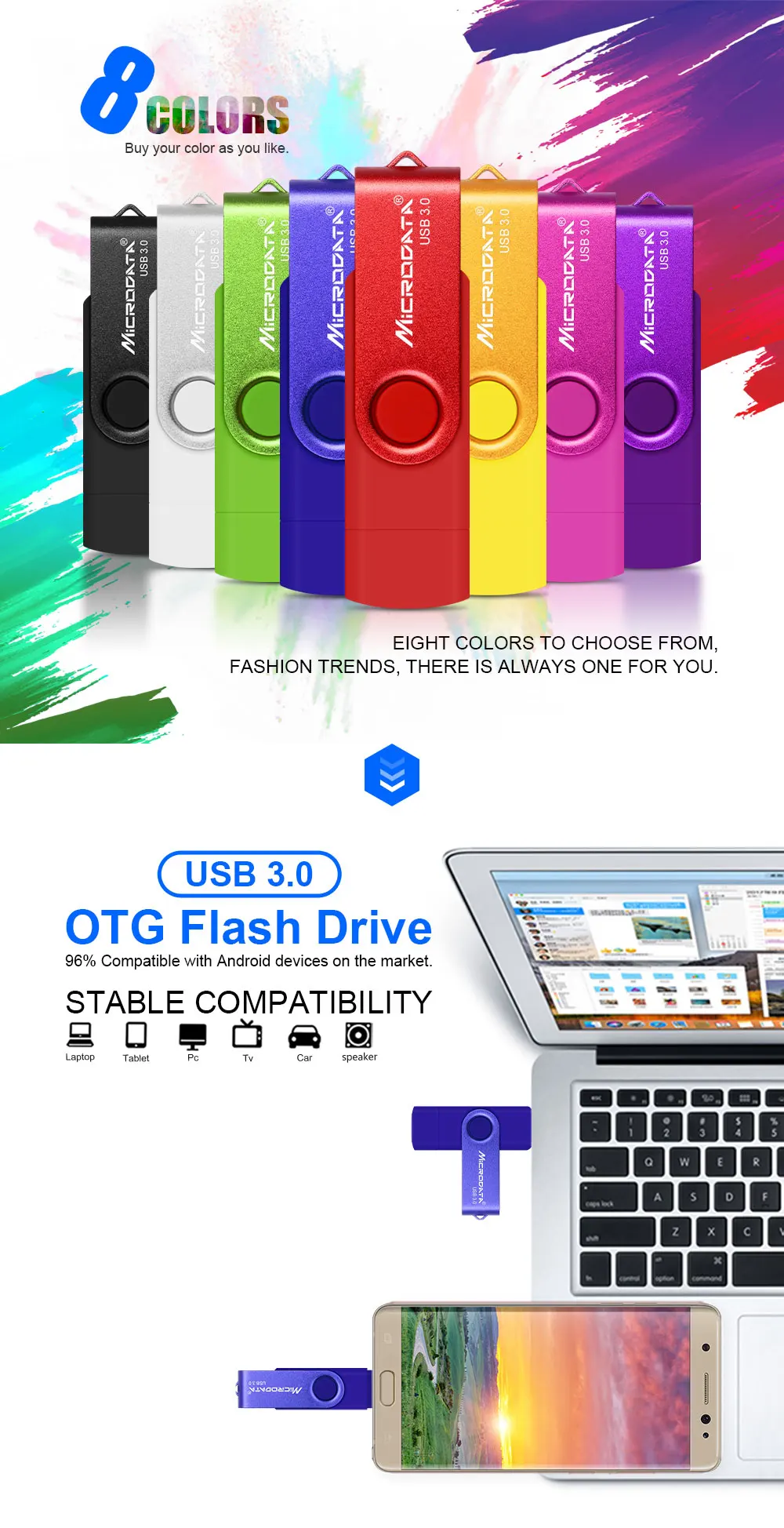 Флеш-накопитель USB 3,0 OTG флеш-накопитель для телефона на Android, высокоскоростная карта памяти, флеш-накопитель 128 ГБ, 64 ГБ, 32 ГБ, 16 ГБ, OTG USB флеш-накопители
