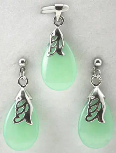 Beautiful Charm oval green blue purple yellow red stone earring pendant set | Украшения и аксессуары