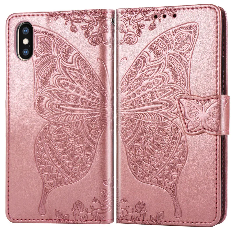 Чехол бабочка для iPhone 12 Mini 11 Pro X XS XR Max SE 2020 6 6S 7 8 Plus флип чехол бумажник из искусственной кожи телефона|Бамперы|