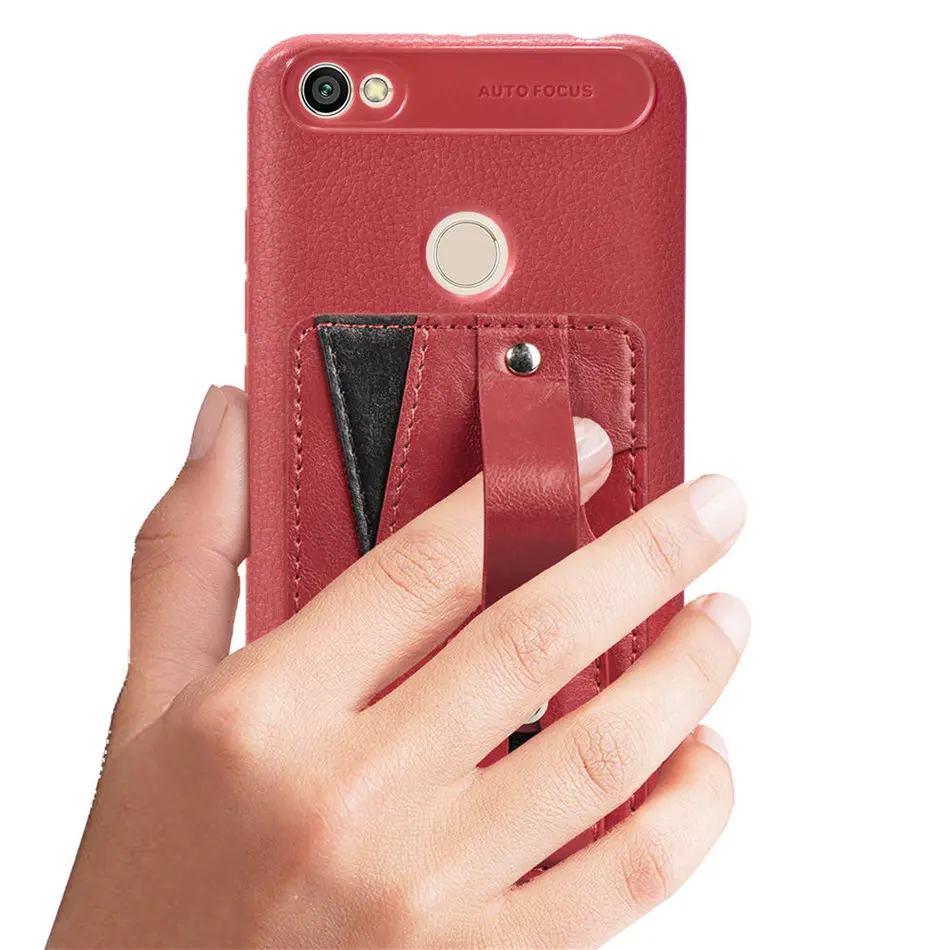 Big Red Тонкий чехол для телефона Xiaomi Redmi 4A Note 4 4X 5A 5 Plus Note5 Pro, чехол со слотом для карт, чехол с подставкой для мужчин, деловая Капа P05Z - Цвет: Big Red
