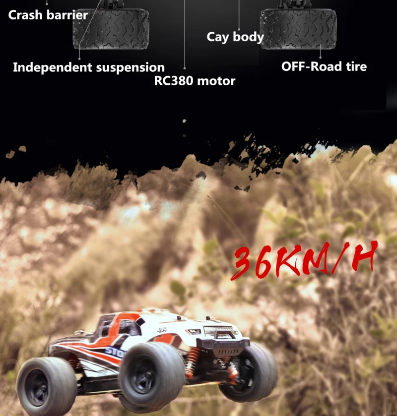 Как высокая скорость мальчик RC автомобиль игрушка 1:18 2,4 г 36 км/ч ПВХ корпус водонепроницаемый и ударопрочный моделирование дистанционное управление внедорожника модель