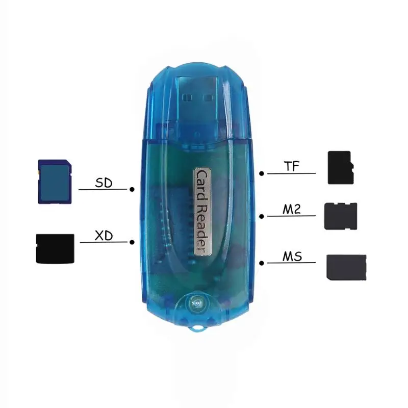 5 в 1 Многофункциональный USB кард ридер мульти ПК компьютер Ноутбук для Micro SD (TF) M2 MS