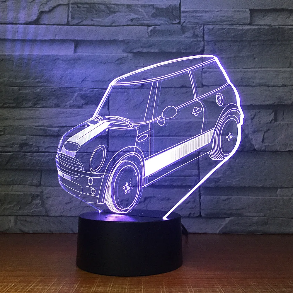 Пульт дистанционного управления Управление автомобиля 3D лампа акриловые стерео Иллюзия светодиодный настольный светильник прикроватный светильник на день рождения для детей, подарочный набор для мальчиков