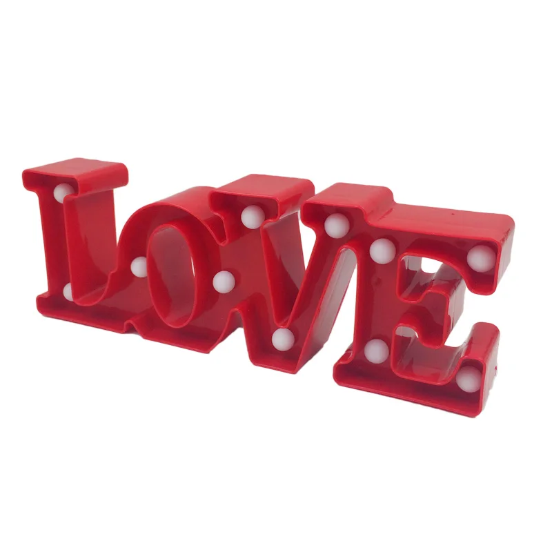

3D Love Letter Marquee Night Lights Romantic LED Warm White Table Beside Luminaria Light Wedding Party Home Decor Creative Gift