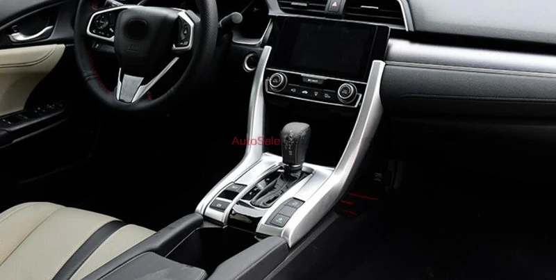 Матовая хромированная панель передней коробки передач для Honda Civic 10 поколения 4dr
