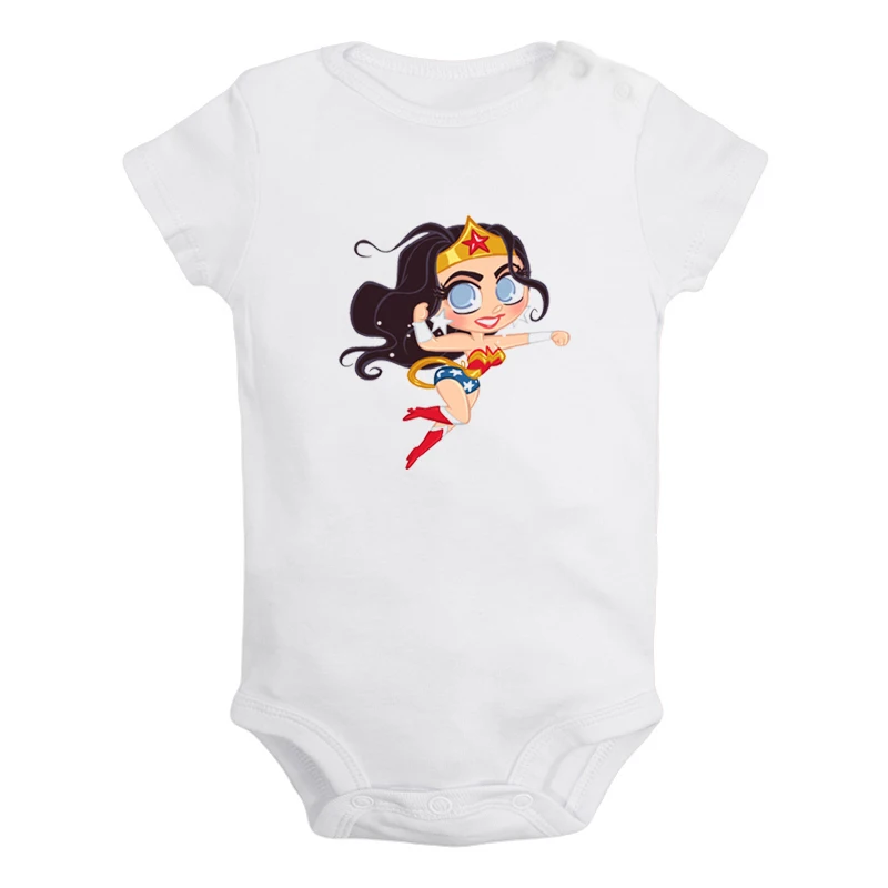 ieBodysuits4025W Милый чудо-женщина флэш Барри Аллен Одежда для новорожденных девочек и мальчиков комбинезон с короткими рукавами, костюмы из хлопка - Цвет: ieBodysuits4025W