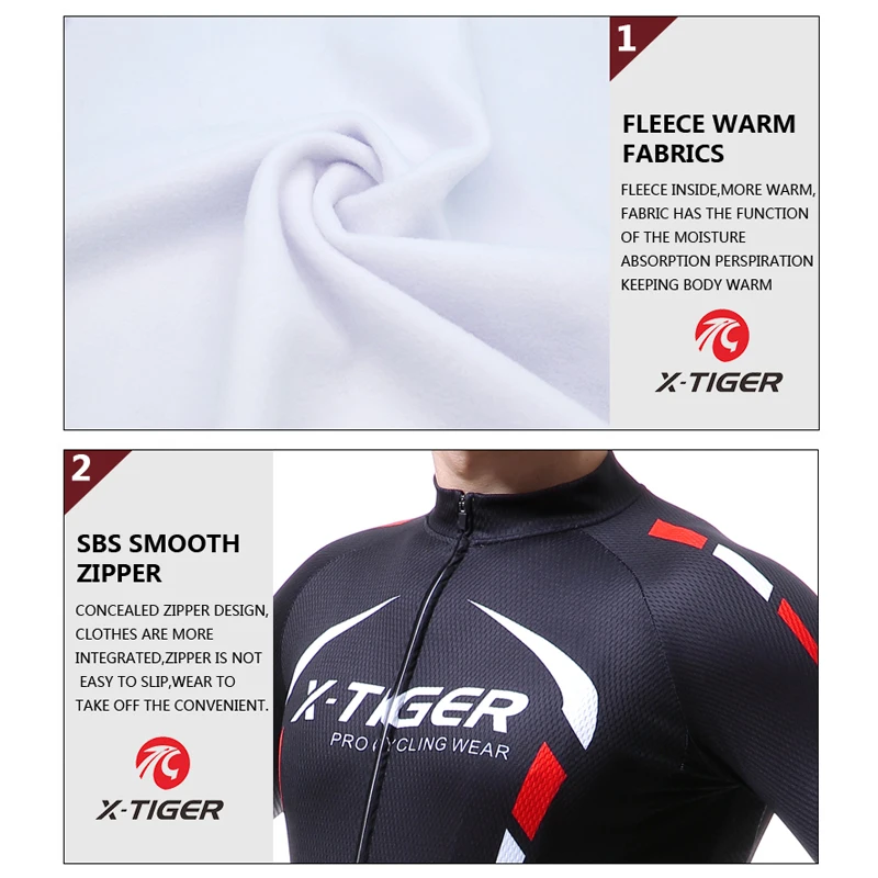 X-Tiger Pro, Зимняя Теплая Флисовая велосипедная футболка с длинным рукавом, одежда для горного велосипеда, одежда для велоспорта, Майо Ropa Ciclismo Invierno, велосипедная одежда