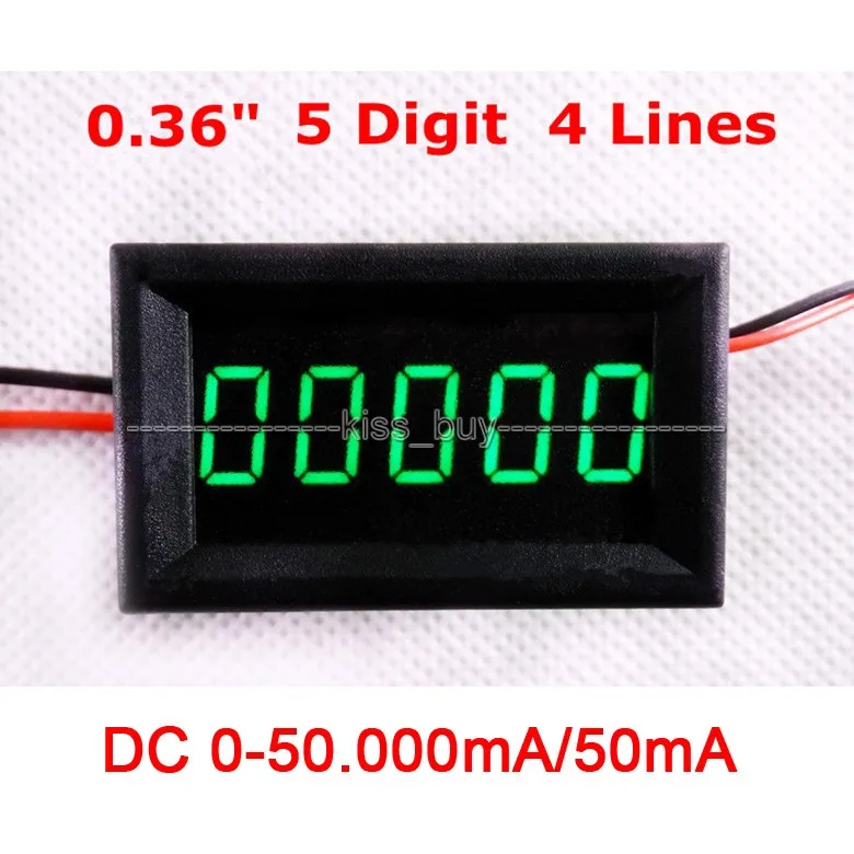 DC 0 50.000mA/ 50mA цифровой амперметр зеленый светодиодный высокой точности AMP метр