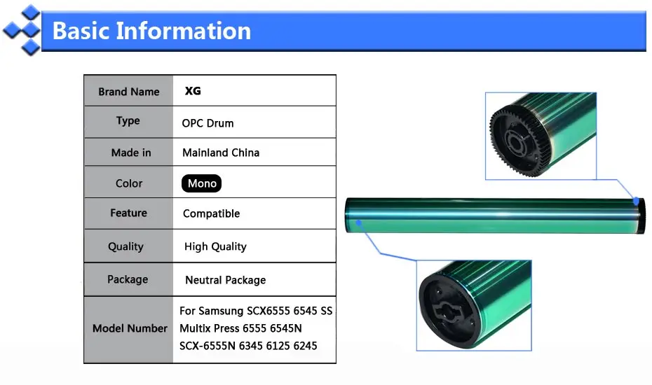 2 предмета в комплекте совместимый фотобарабан для Samsung Multixpress 6555N 6545N SCX 6345 6125 6245