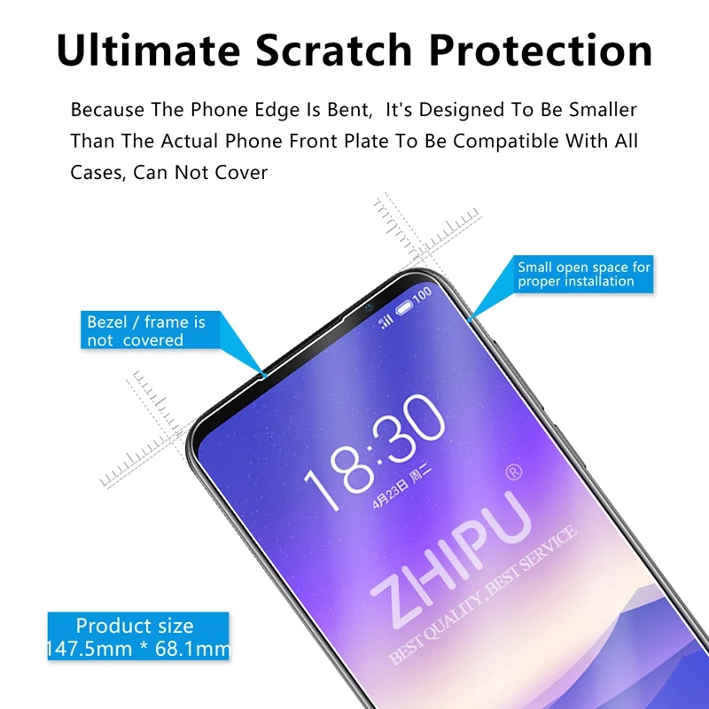 2 шт закаленное стекло для Meizu 16s протектор экрана 2.5D 9H Премиум Закаленное