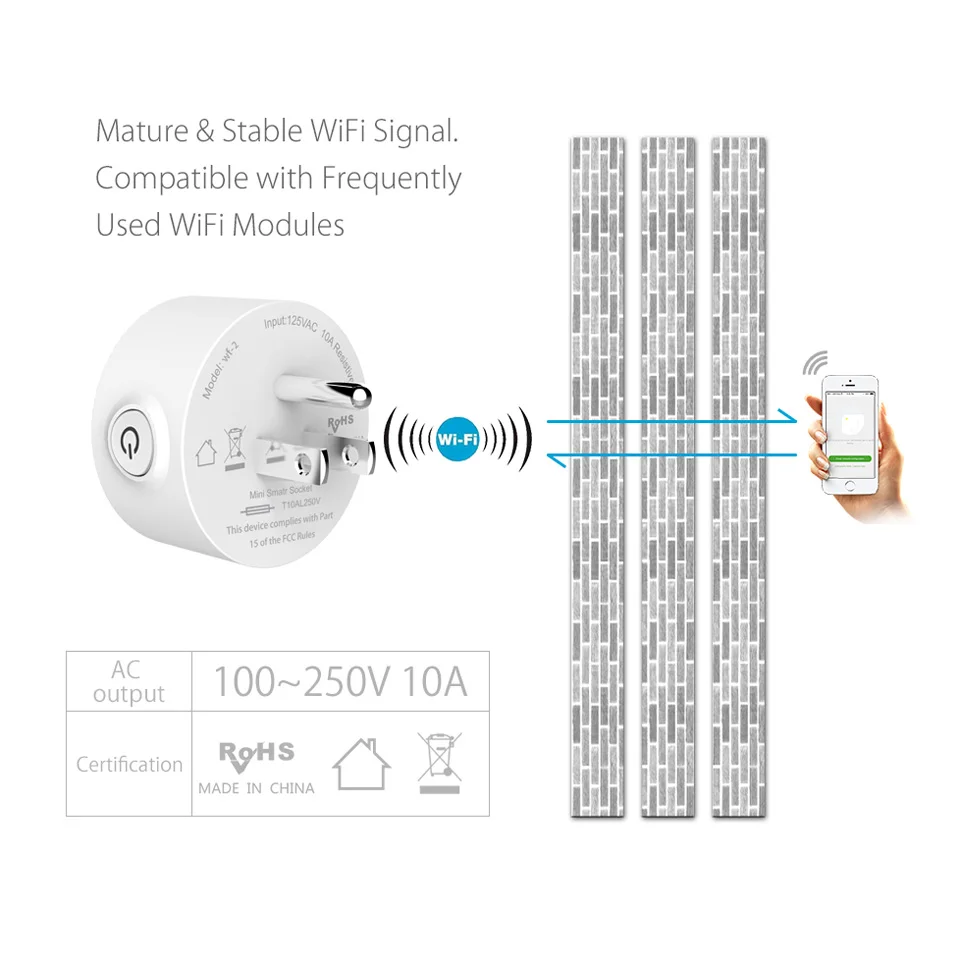 Умная Мини-розетка NTON POWER WF с Wi-Fi штепсельная вилка стандарта США дистанционным