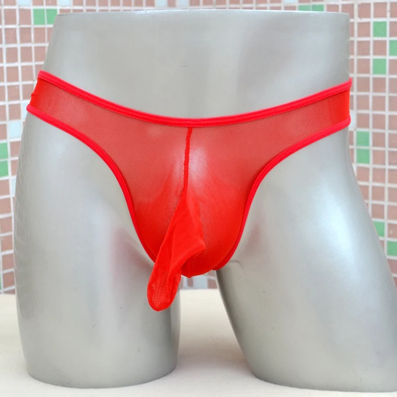 Пикантные мужские тонкие прозрачные мягкие трусы прозрачное Сетчатое дышащее