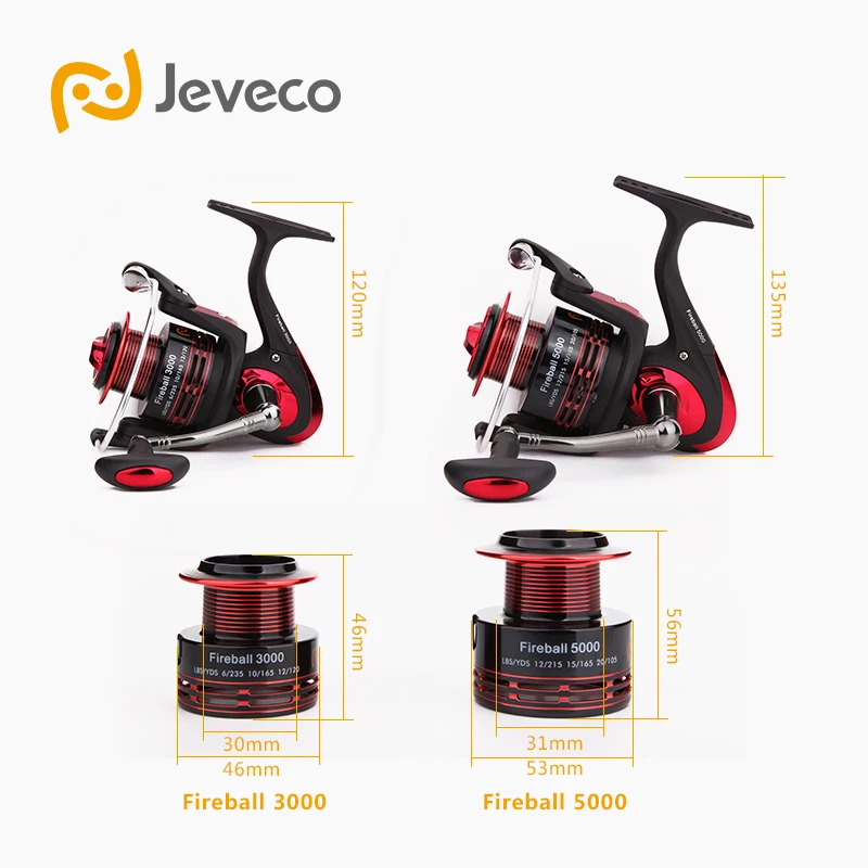 Jeveco спиннинговая Рыболовная катушка с огненным шаром для приманки рыбалки 5 5: 1 6 +
