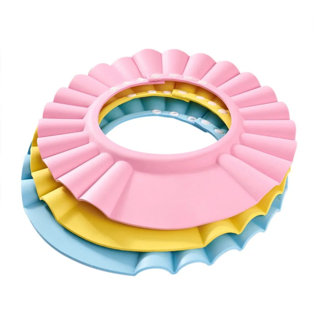 Детская шапочка для душа регулируемая водонепроницаемая с защитой от шампуня