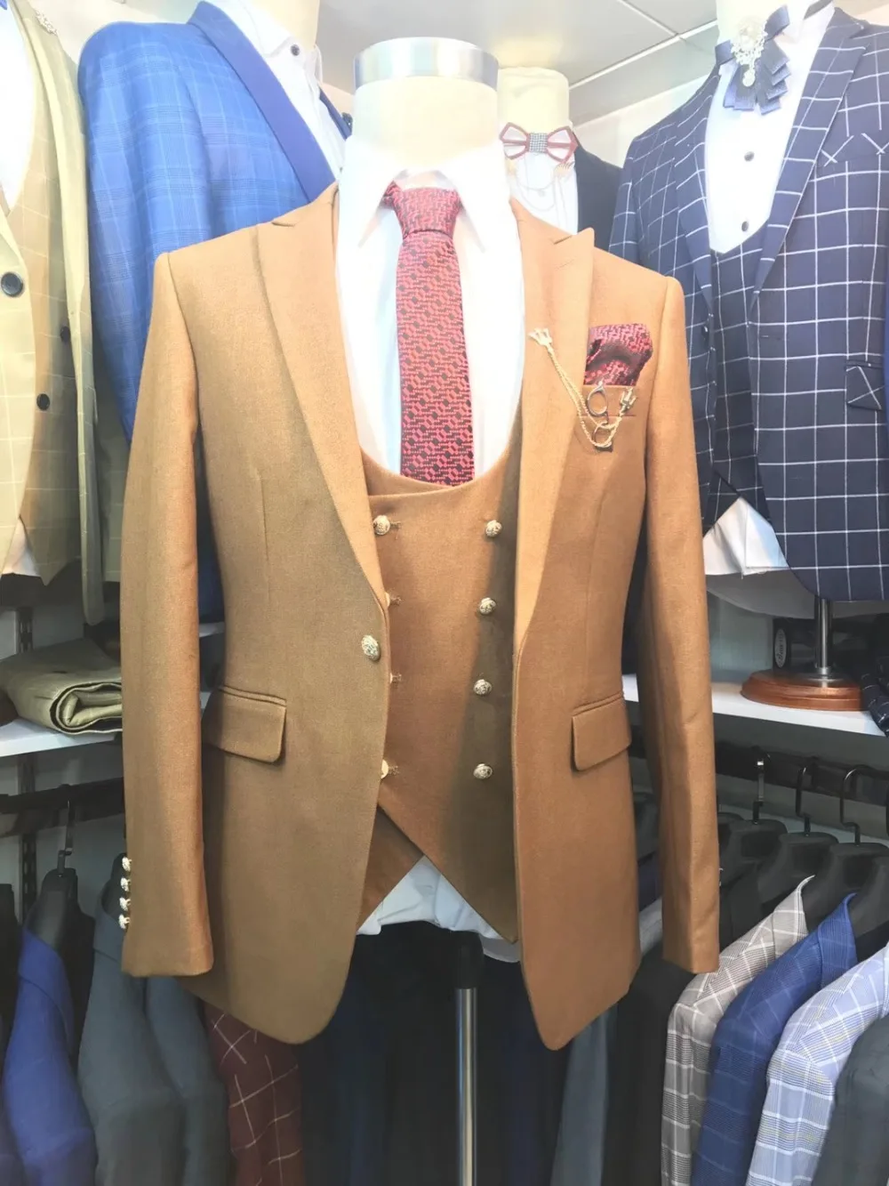 Новые реальные фотографии мужские свадебные костюмы Slim Fit 3 шт смокинг жениха двубортный Лучший мужской костюм в деловом стиле