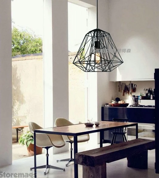 Современная кукольная железная клетка с бриллиантами люстра деревенская лампа