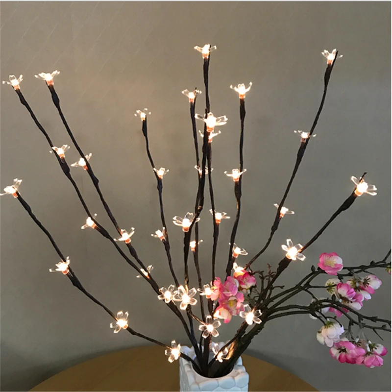 Элегантный светодиодный светильник ветка ивы s 20 светодиодов струнный с питанием