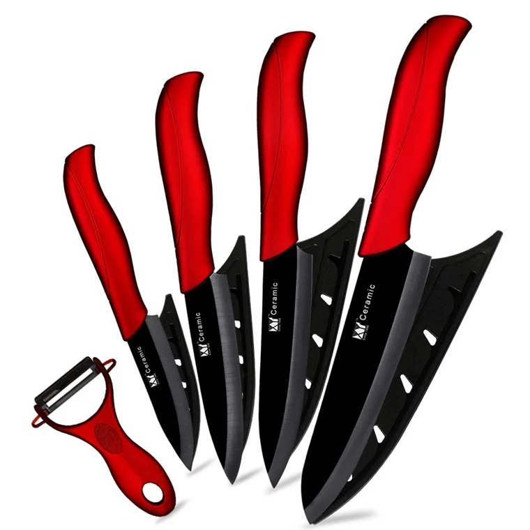 Red H Black Blade 2 XYj кухонный нож керамический нож набор инструментов для приготовления пищи " 4" " дюймов+ Овощечистка белый и черный нож для очистки овощей фруктов кухонные инструменты - Цвет: Red H Black Blade 2