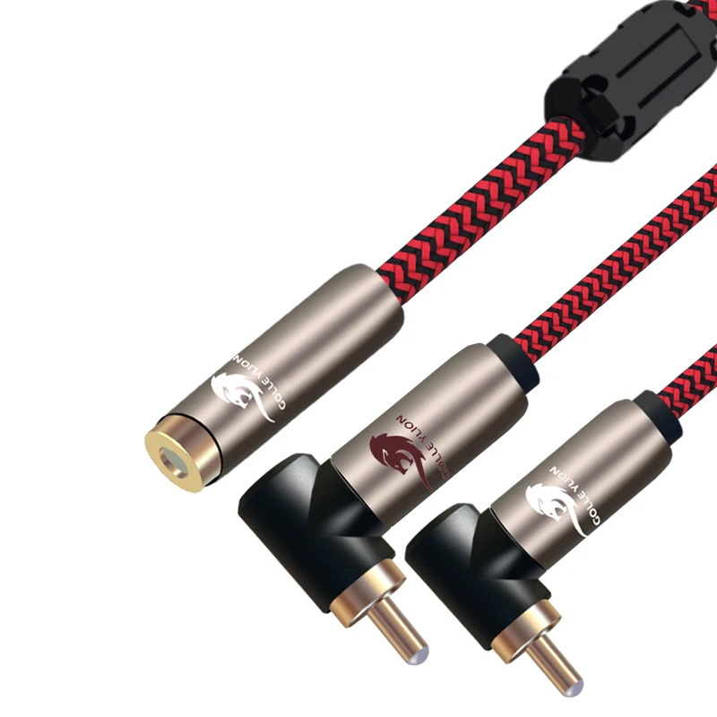 Внешний аудиокабель RCA мама-2x мужской для сабвуфера усилителя динамика
