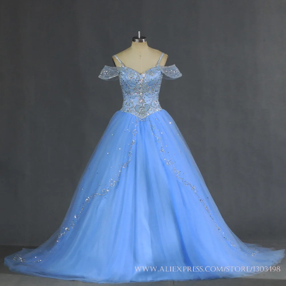 Vestidos De 15 Anos платья для дебютантов милые бальные Золушки больших девочек синие