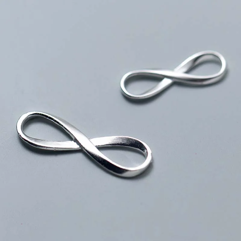 

925 Sterling Silver Beads Charm Connector 8 Shape Simple Silver Pendant Connection For Bracelets Necklace Jewelry Making Charms