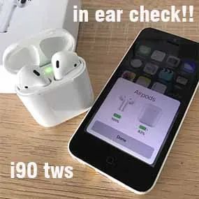 В ухо проверьте i90 TWS 1: 1 tws Bluetooth 5 0 беспроводные наушники для ppl|Наушники и