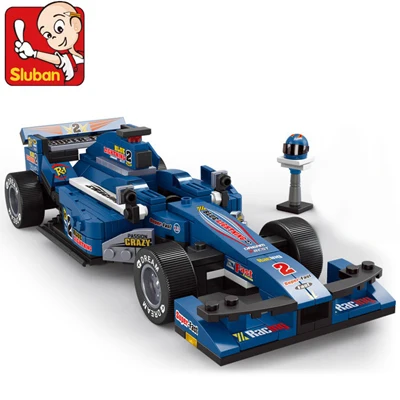 Классические строительные блоки Sluban F1 гоночная Комбинированная Модель монтажные блоки пластиковые DIY Кирпичи игрушки для детей подарок - Цвет: 0353