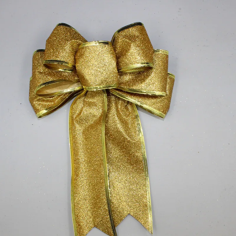 4 шт. 25 см красный серебристый золотой порошок с блестками Рождественская лента 3