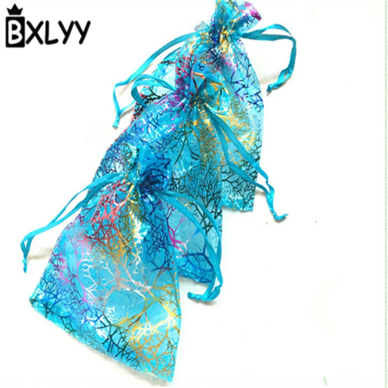 BXLYY 50 шт. 7*9 9*12 цветная свадебная сумочка из органзы украшение для вечеринки дома