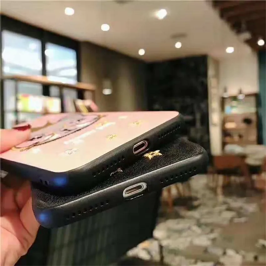 Роскошные чехлы на заднюю панель телефона для iPhone XR XS MAX 7 8 6s Plus розовые очки с