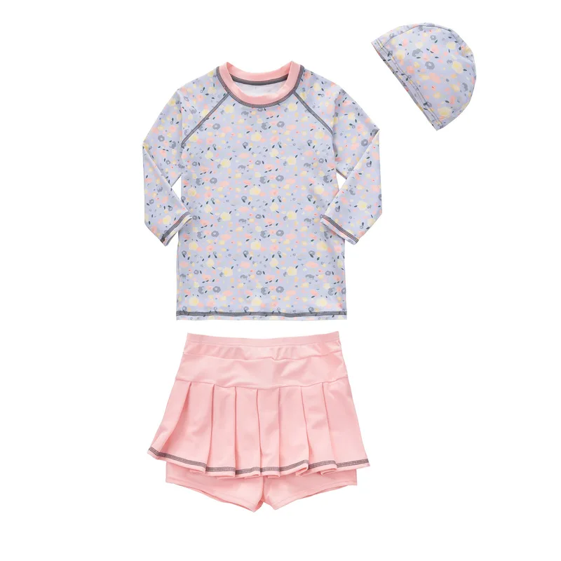 Детский комплект бикини из двух предметов милая купальная одежда с цветочным