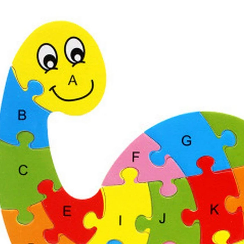 FBIL-Alphabet Puzzle 3D Wood Child Educational Games Animals Dinosaur Toy Gift | Игрушки и хобби