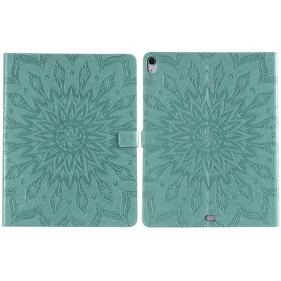 Green Чехол для планшета для iPad Pro 12,9 A1876 A003 A1895 A2014 3D рельефный чехол-подставка с подсолнухом для нового iPad Pro 12,9 Чехол+ пленка - Цвет: Green