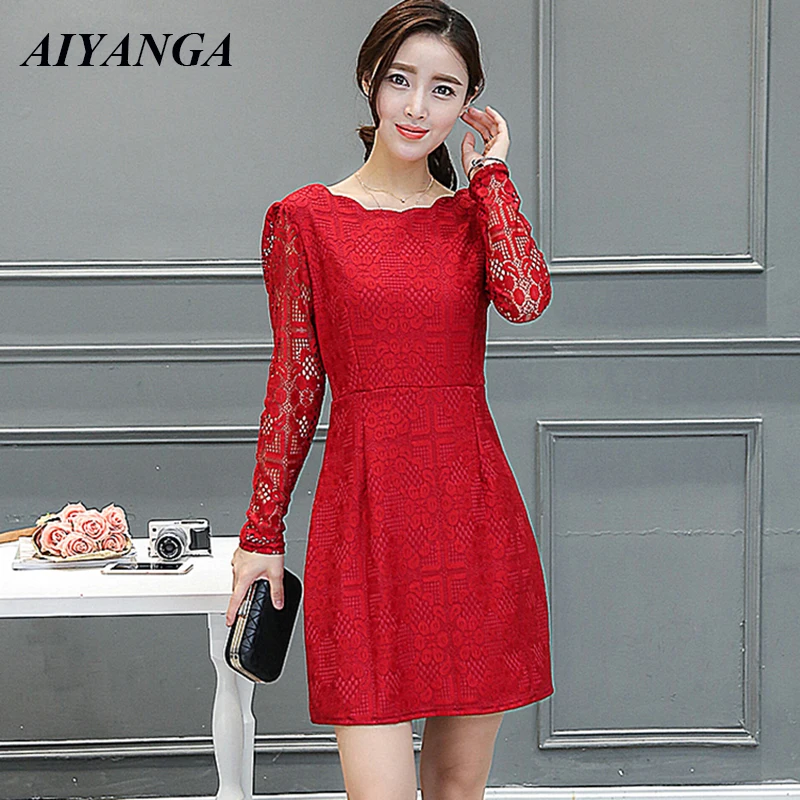 Бархатное кружевное платье женские платья на осень и зиму 2018 элегантные вечерние