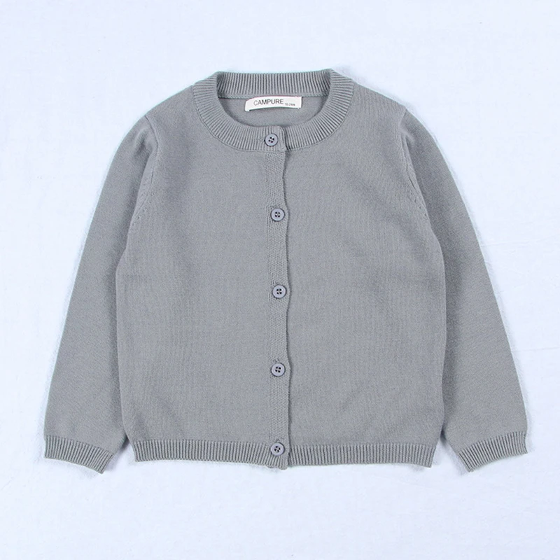 Новый осенний кардиган для девочек хлопковый свитер детская одежда вязаный