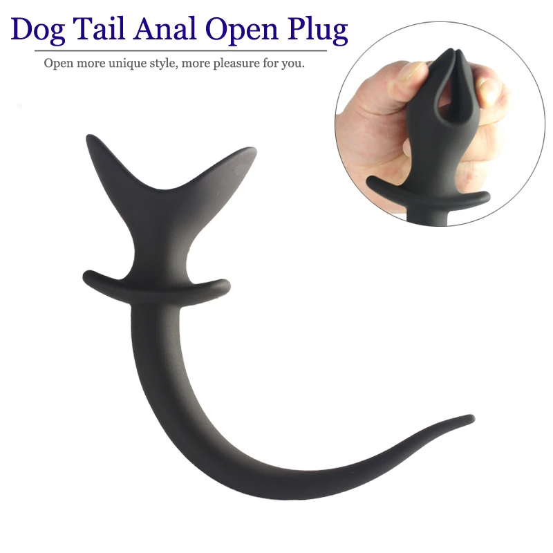 Силиконовый собачий хвост анальная открытая Анальная пробка для мужчин мягкая