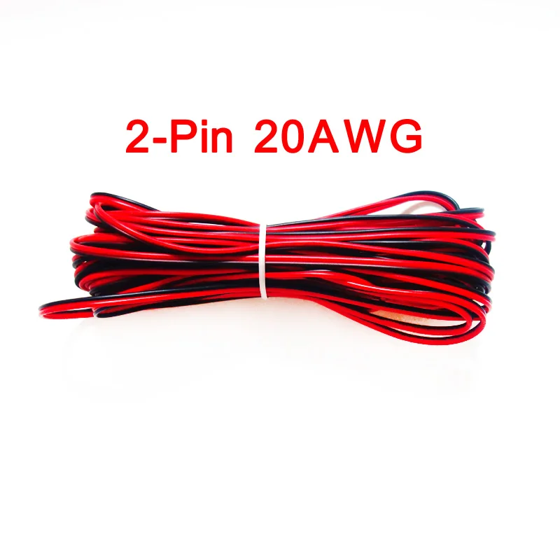 18AWG 20AWG 22AWG 5 м 10 м 20 м 2Pin 3Pin 4Pin 5Pin электрический удлинитель питания Соединительный кабель для светодиодной ленты - Цвет: 20AWG 2Pin
