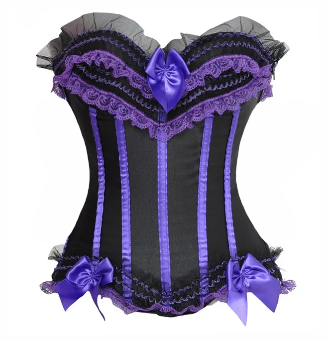 

Classic Lace Up Corset Sexy Bustier Women Corselet Overbust Waist Trainer Lingerie with G string Dropshipping
