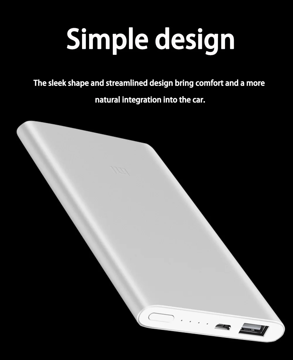 Xiaomi Mi внешний аккумулятор 2, 5000 мА/ч, портативное зарядное устройство, металлический сплав, ультра тонкий внешний аккумулятор, зарядка для iPhone, huawei, samsung, мобильных телефонов