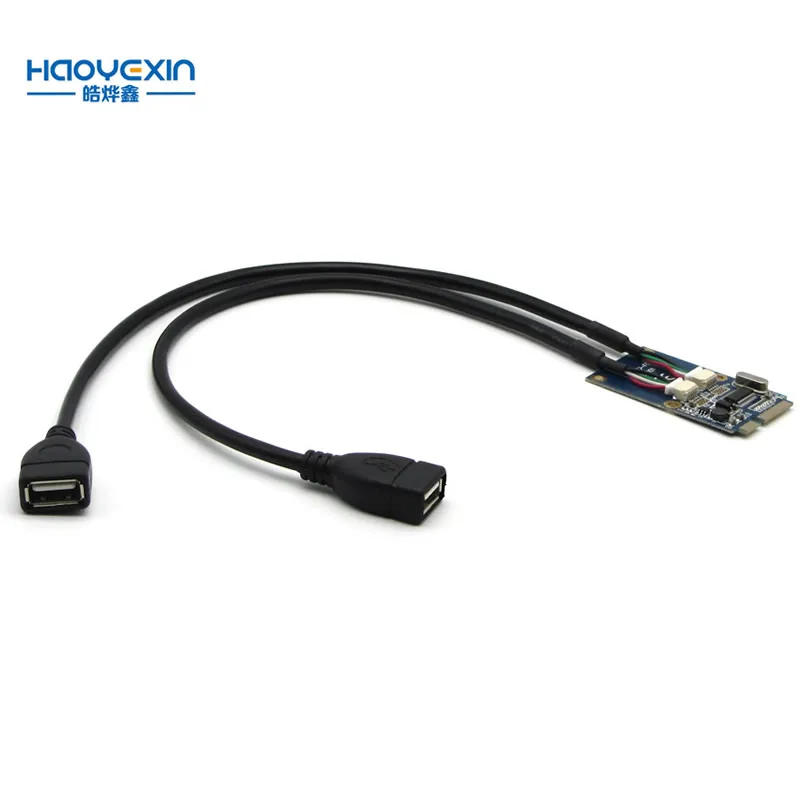 Мини PCI-E PCI Express на два USB-адаптера mPCIe в 5-контактный 2-портовый USB2.0 конвертер для