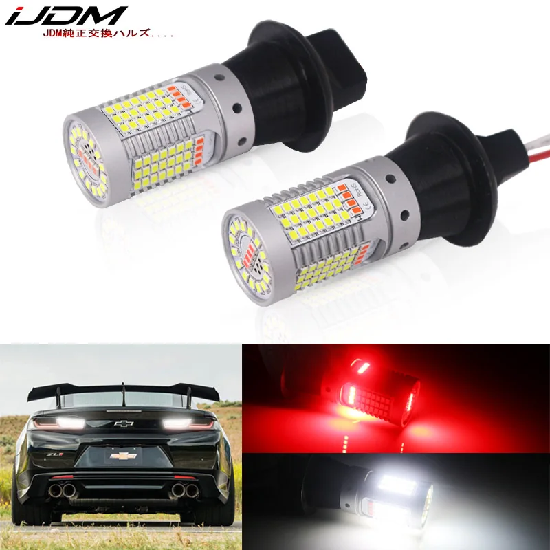 

iJDM Car T20 LED White/Red Dual-Color Canbus W21W 7440 led Bulbs For 16-up Chevy Camaro Backup Reverse Lights & Rear Fog Lamp