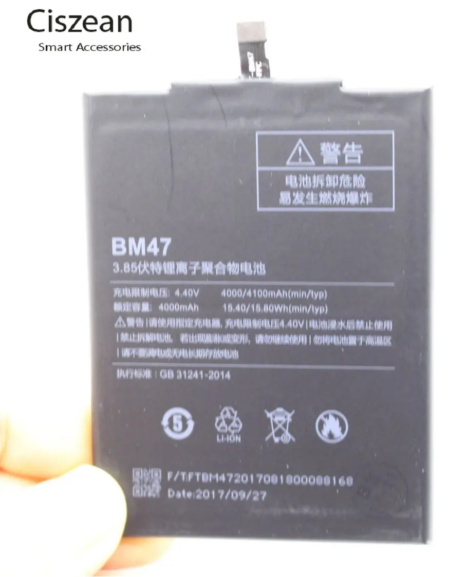 Ciszean 2 шт 4000 мАч/15.4Wh BM47 / BM 47 Замена литий-полимерный аккумулятор для Xiaomi Hongmi Redmi 3 S 4X