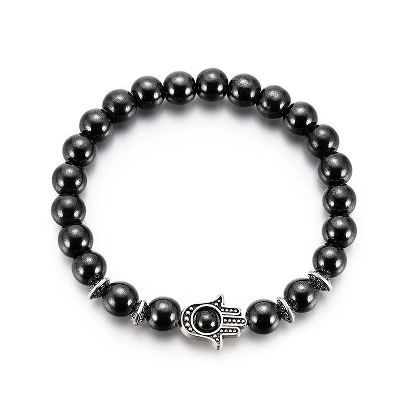 Женские браслеты с магнитным камнем гематит эластичный бисерный браслет