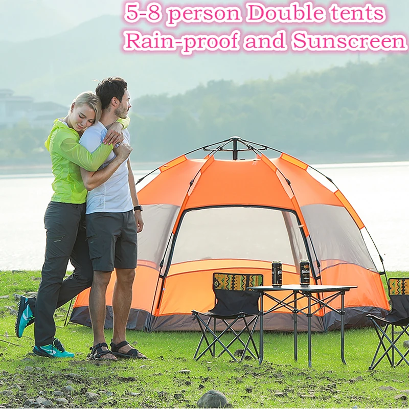 

4-8 Person 280*200*120cm Big Size Camping Automatic Tent Waterproof Windproof One Second Open Travel Hiking Super light Tents