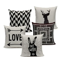 geometric cushion cover nordic style letters black white printed cushion case stripe home sofa decorative pillow cases almofadas